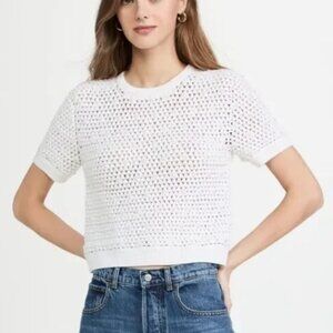 Alice + Olivia Ciara Crochet imitation pearl sweater